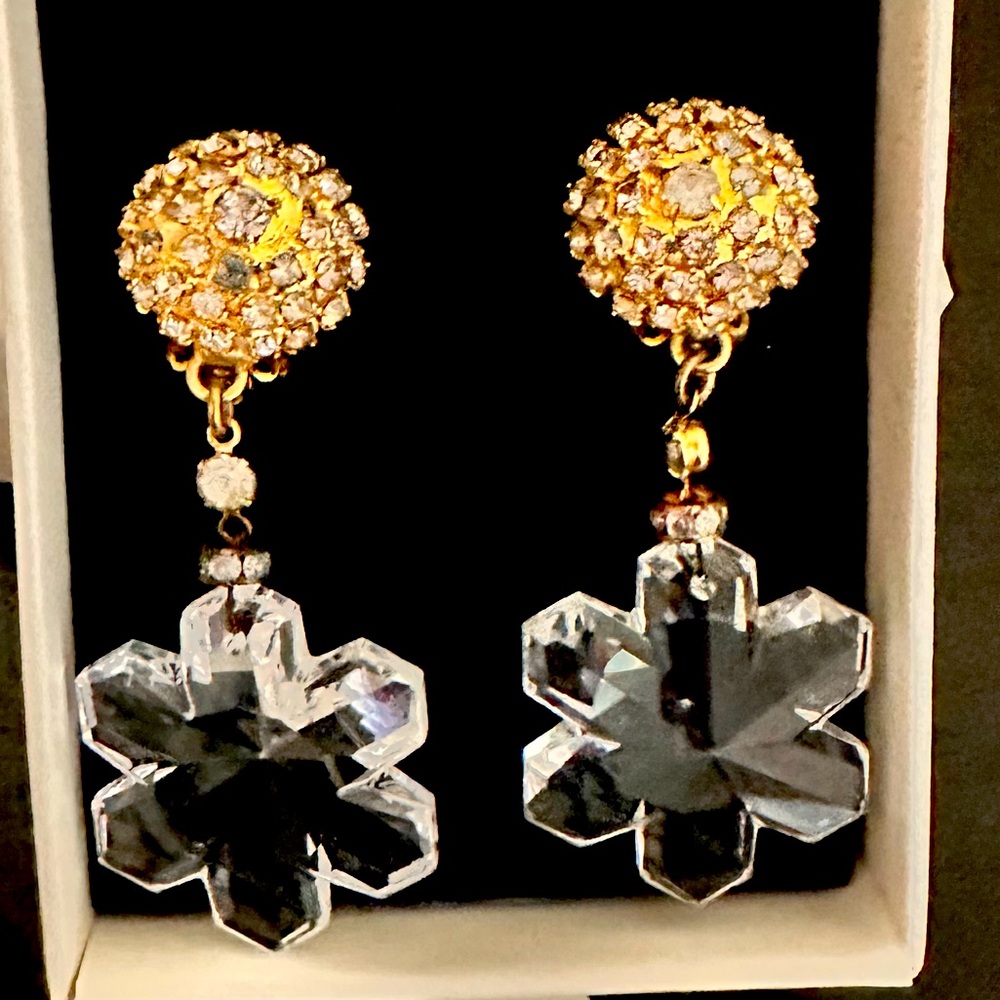 William DeLillo art deco clip on earrings